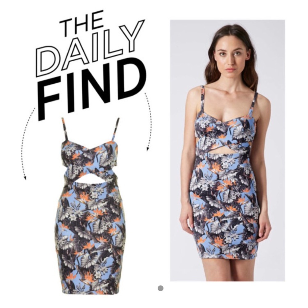 NWT Topshop Tropical Cutout Island Life Dress